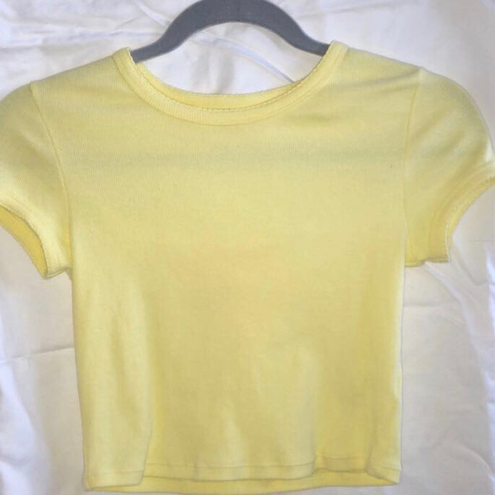 Cropped bright yellow Lottie Moss top from PacSun